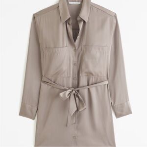 Abercrombie Relaxed Satin Shirt Dress